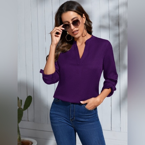 SHEIN Tops - Shein, women's, purple blouse, size large